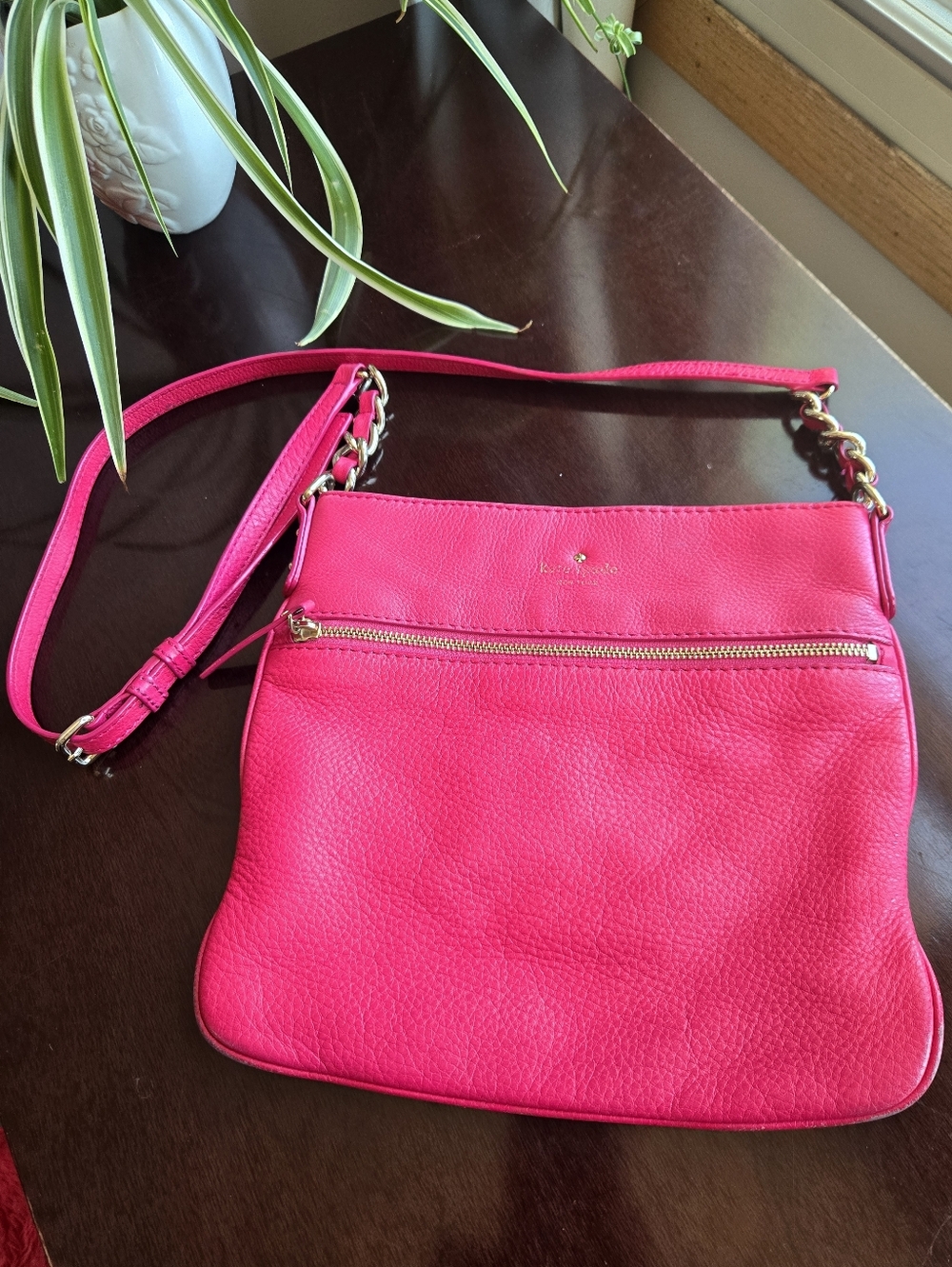 ✨ Kate Spade Hot Pink Crossbody ✨ Barbiecore Pebbled Leather 🎀